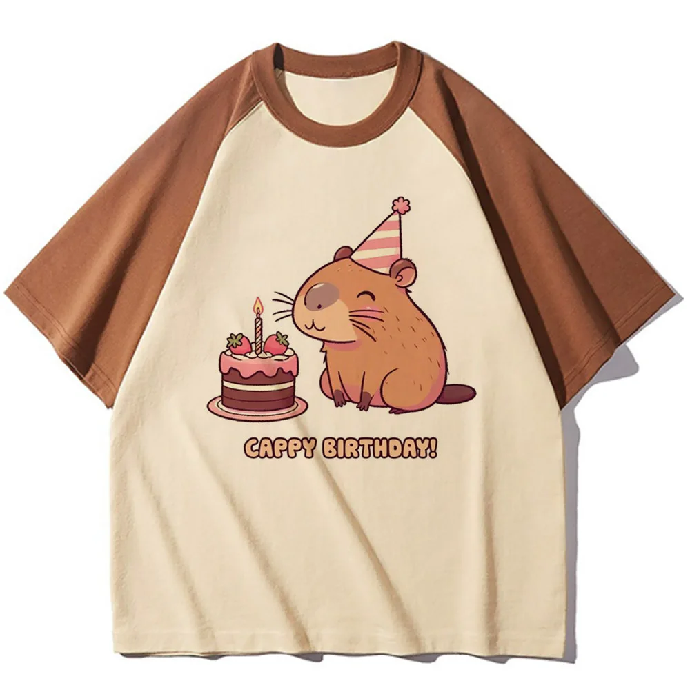 

Funny Capybara top women anime designer top female funny Japanese comic clothing