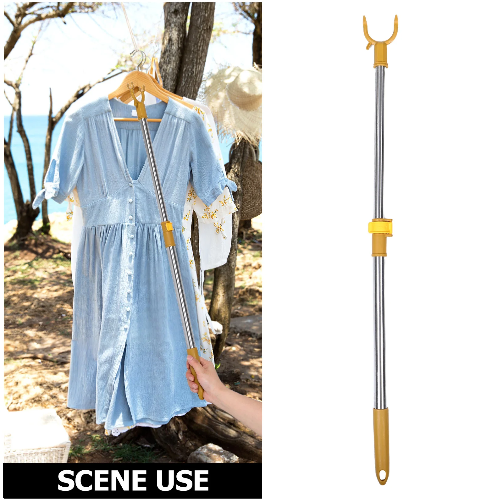 Stainless Steel Closet Rod Adjustable Length Compact Design for Efficient Space Utilization Ceiling-Mounted Closet Rod