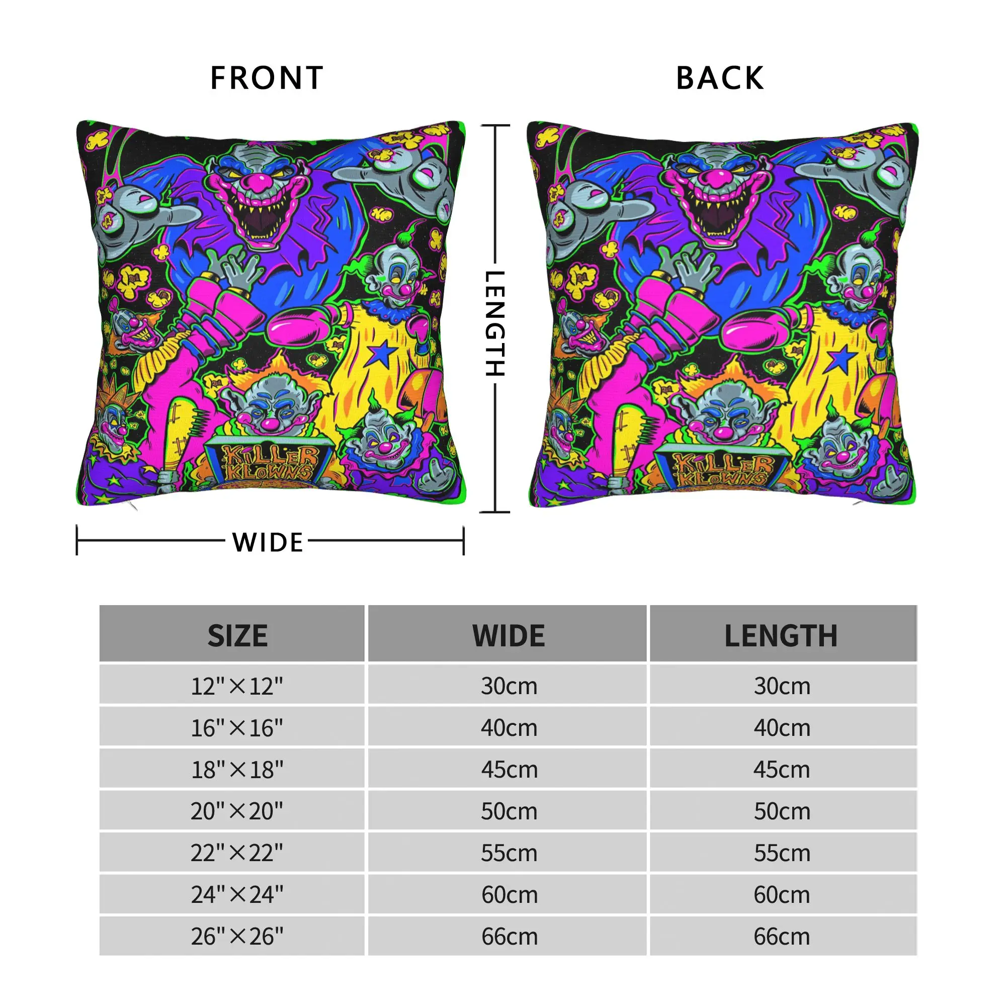Killer Klowns From Outer Space Wax Pillow Case  Funny Pillow Cover Print Pillowcases For Office Car Home Decor