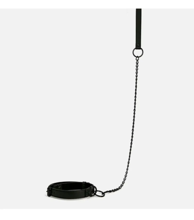 2PCS Punk Gothic Faux Leather Choker with Chain, Adjustable Collar Cosplay Accessory, Daily Wear Necklace for Men Women