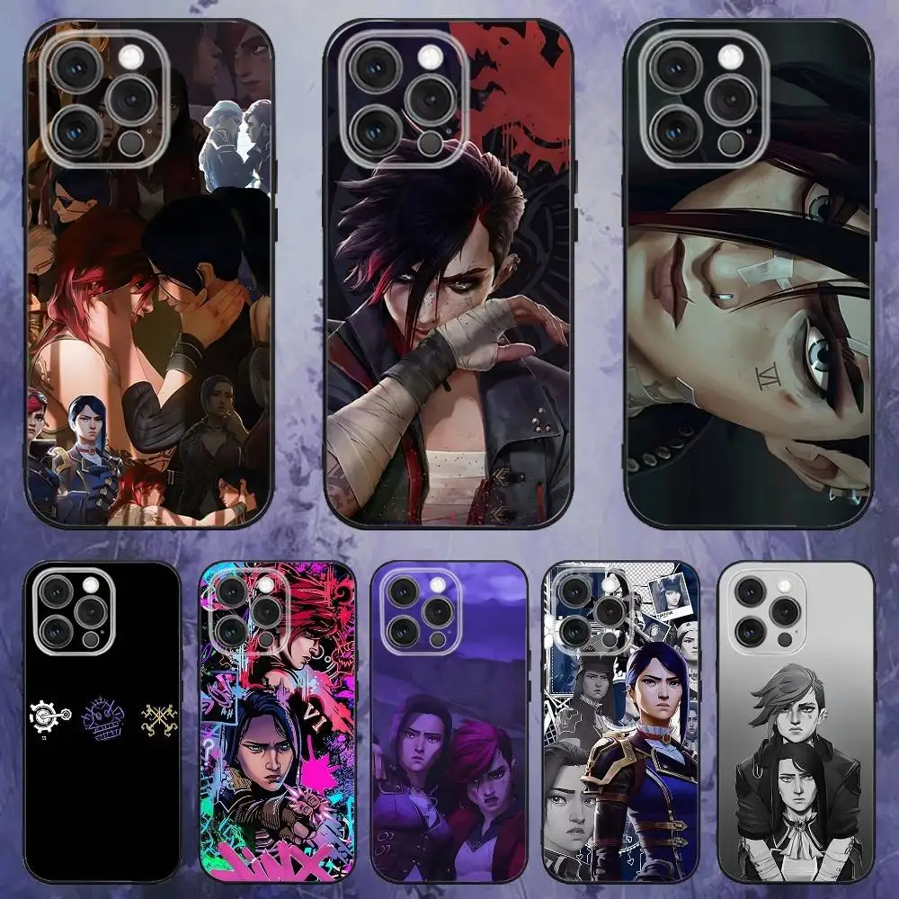 

Arcane Vi C-Caitlyn Phone Case For iPhone 17,16,15,14,13,12,Pro,Max,Plus,E,SE4,Air,Mini Black Soft Box