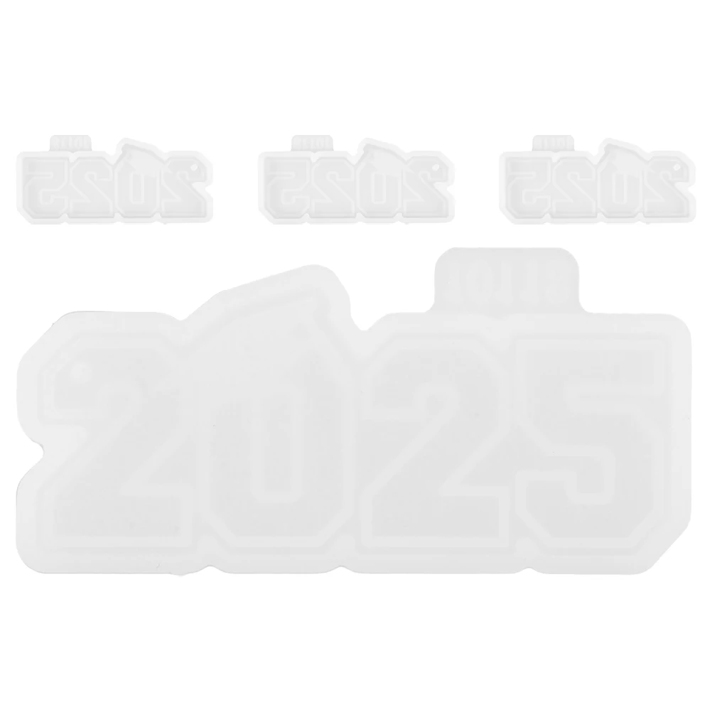 

4pcs Graduation Keychain Mold Silicone Casting for Epoxy Resin Backpack Hat Pendant Class of 2025 Durable Reusable Easy