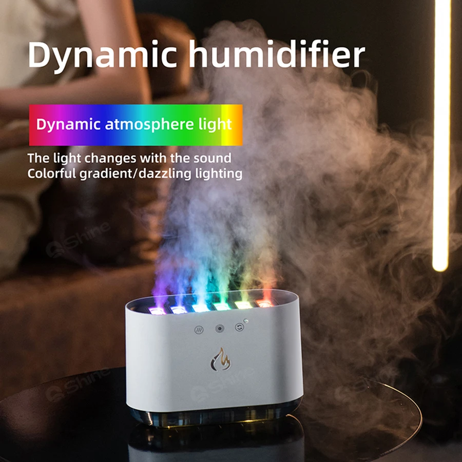 900ML Cool Dynamic Humidifier Aroma Essential Oli Diffuser Humidifier Aromatherapy Air Humidifier With Colorful Atmosphere Light