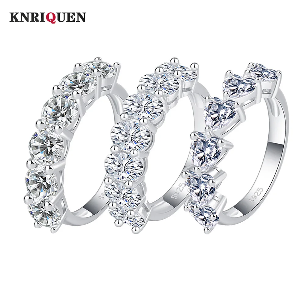 

Luxury 100% 925 Sterling Silver High Carbon Diamond Rings for Women Wedding Engagement Ring Party Fine Jewelry Anniversary Gift