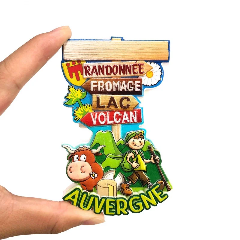 

France Auvergne Personalized Creative Street Sign Travel Souvenir Home Decoration Gift Magnetic Fridge Magnet