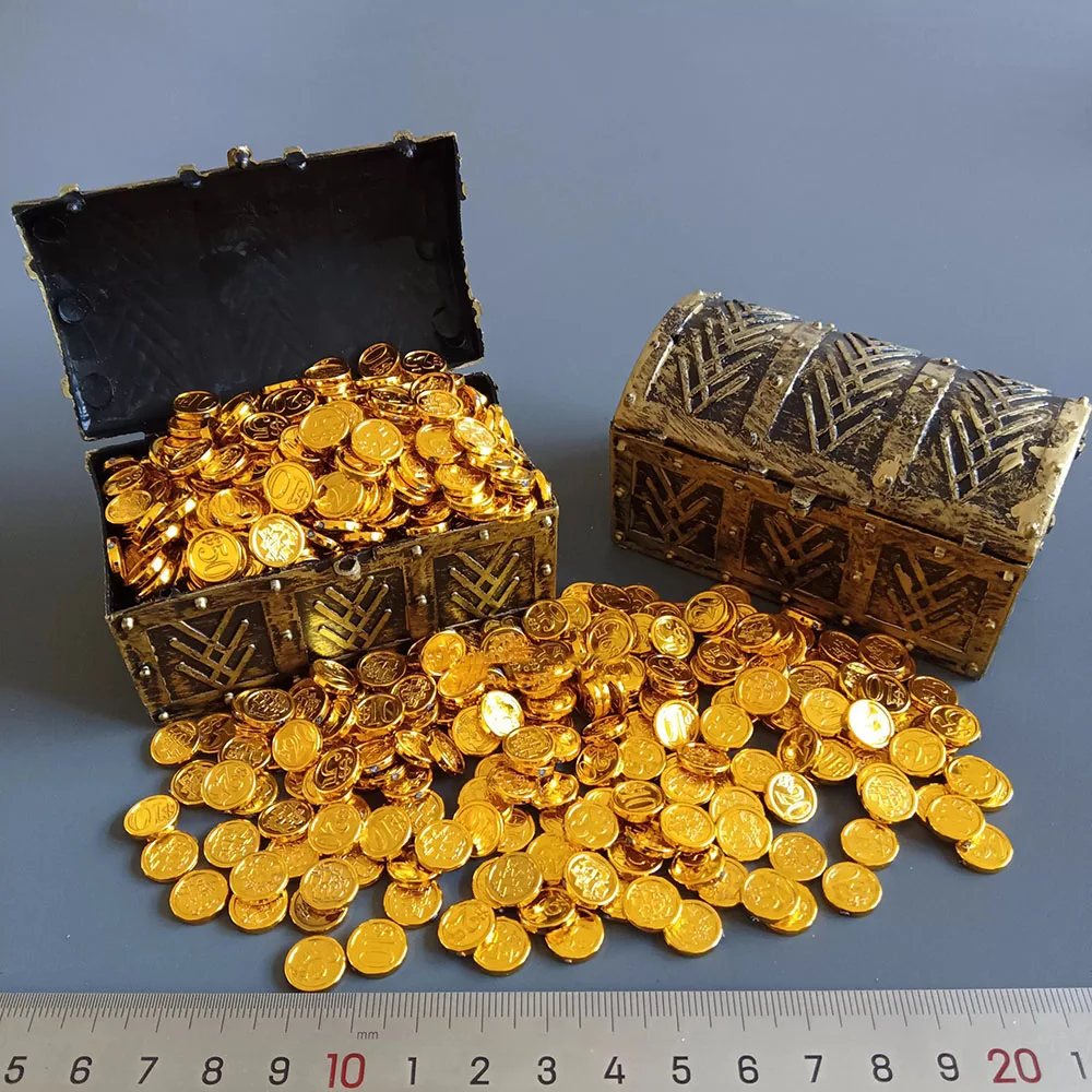 Big Sales 1/6th Mini Toys Model Pirate Treasure Storage Box Coins Accessories Not Real For 12\