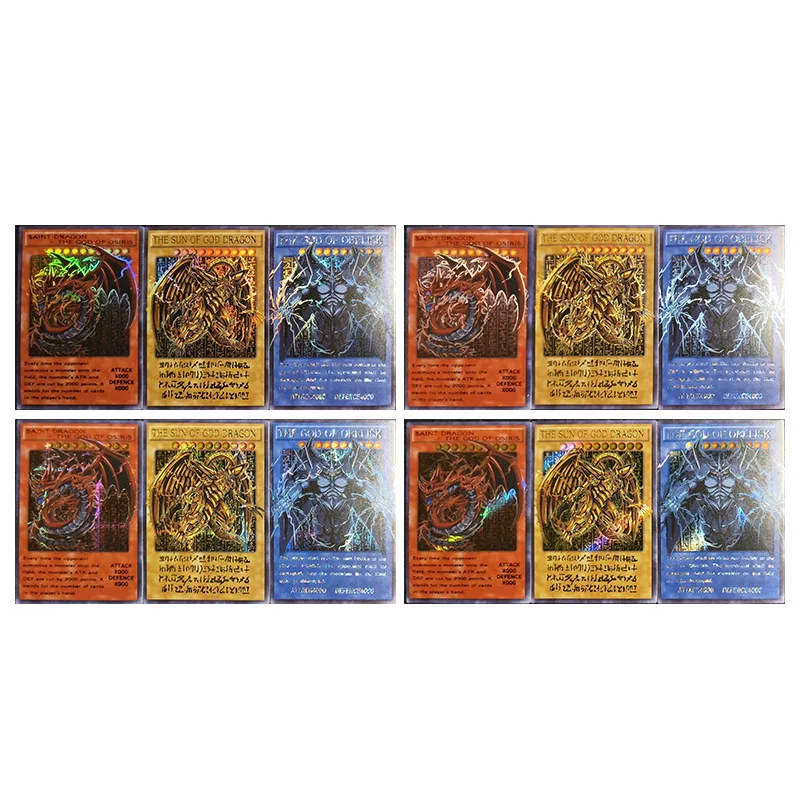 Anime Yu-Gi-Oh DIY ACG Tabletop Battle Game Collectible Card Egyptian God The Winged Dragon of Ra Toys for boys birthday present