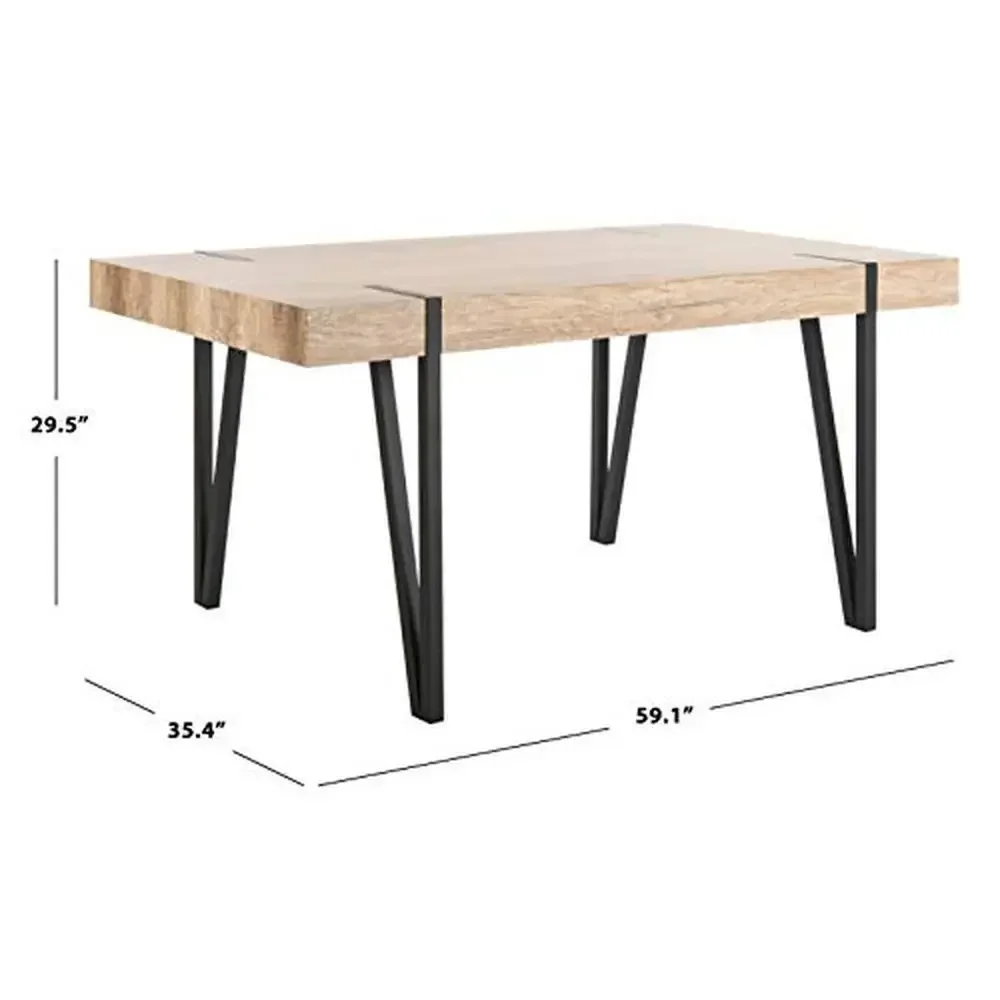 Rustic Industrial Brown Black Dining Table MDF Crafted Perfect Dining Room 35.4