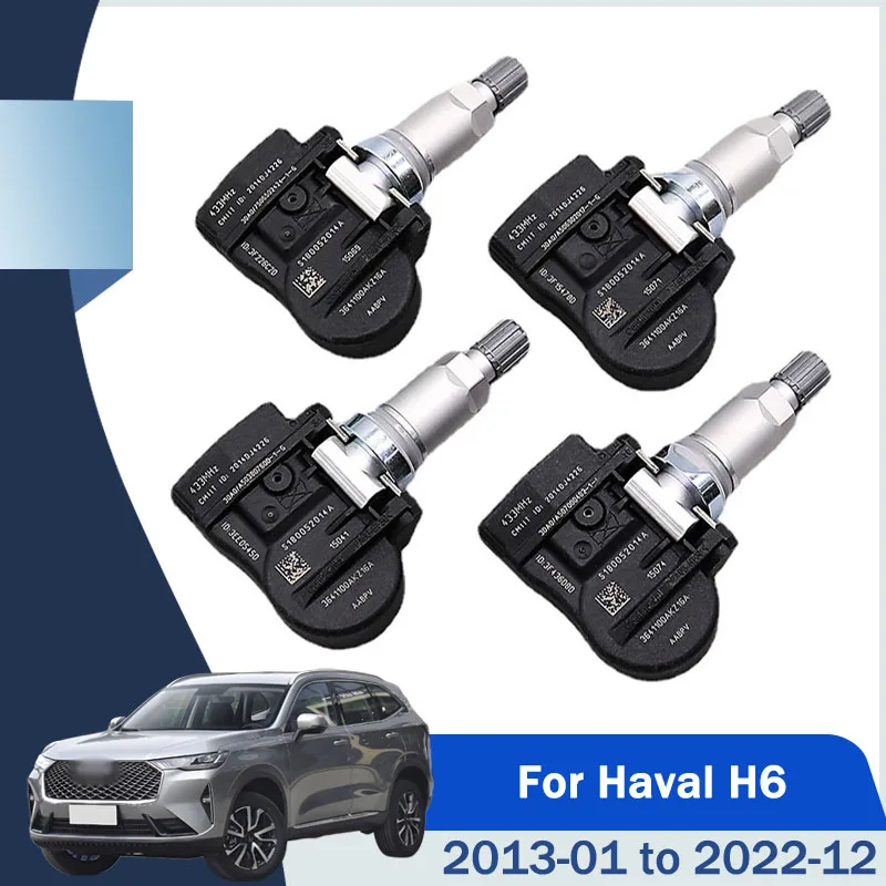 4Pcs TPMS Reifendruck Sensor 3641100AKZ16A 433MHz Für Great Wall Tengyi C50 2010-2016 Haval H6 2013-2022 M6 2017-2025