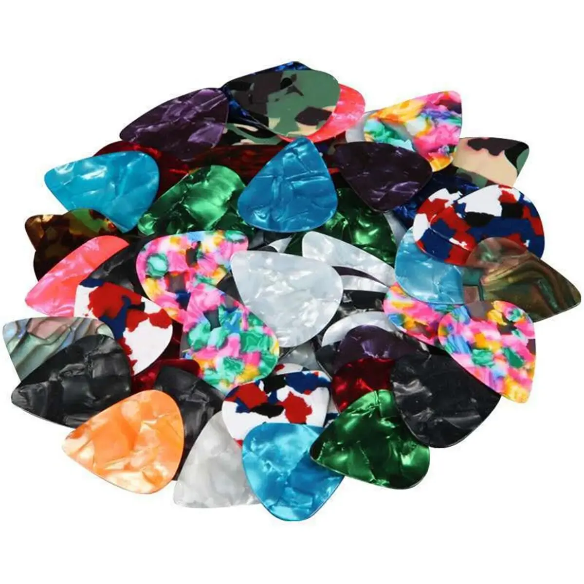 Miwayer Guitar Pick 100 Pcs Mixed Colorful Guitar Picks Assorted Pearl Variety Sampler Pack Celluloid 0.46mm 0.71mm 0.96mm