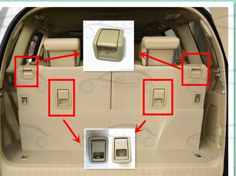 

Middle and rear seat backrest handle buckle fold down release latch for Toyota Prado LC150