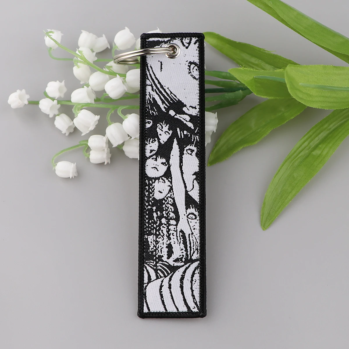 Horror Manga Key Ring Embroidery Key Fobs Holder Anime Women Keychain for Motorcycles Key Tags Jewelry Decorations