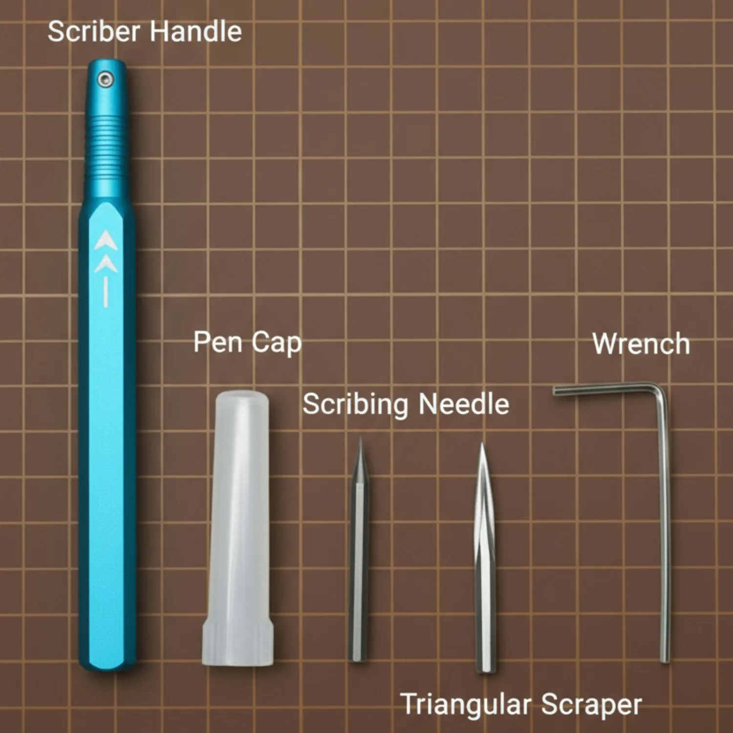 Modell-Anreißwerkzeug-Set mit Anreißnadel und dreieckigem Schaber – Präzisions-Panel-Liniengravur-Trimmwerkzeug für Gundam- und RG-Modelle