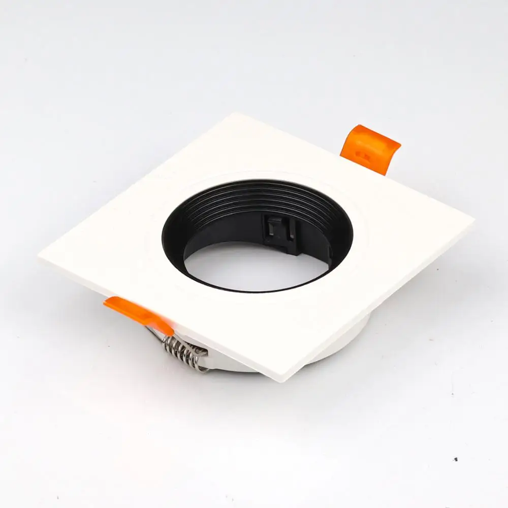 Plastic Round Square Adjustable LED Recessed Ceiling Down Light Fitting Frame For MR16 GU10 Spotlight Bulb Fixture Housing