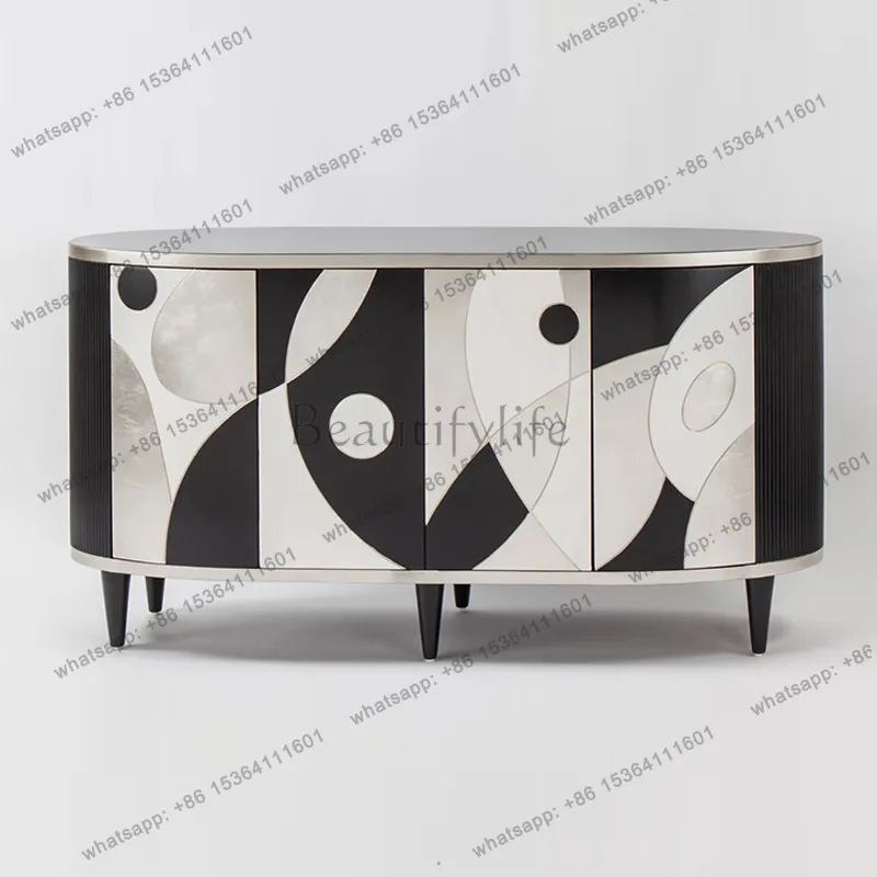 

American retro porch cabinet entry living room wall locker modern light luxury style