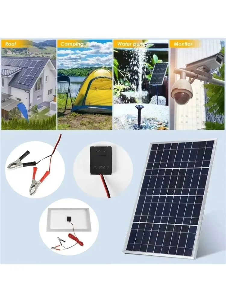 300W 12V draagbare zonnepaneelkit Complete polykristallijne USB-voeding Outdoor oplaadbare zonnegenerator voor thuis zonnecel - afbeelding 2