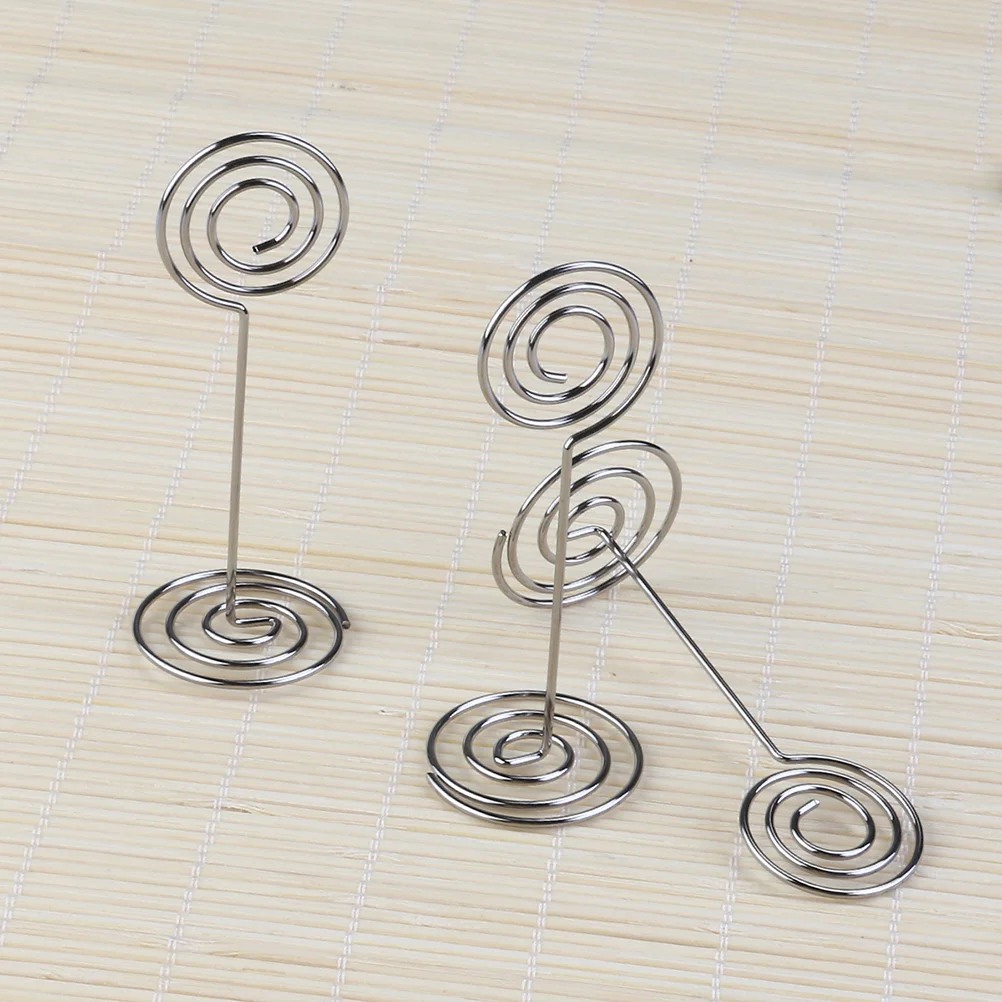 12 Pcs Party Clips Paper Photo Holder Menu Cartoon Frame Table Number Holders Metal