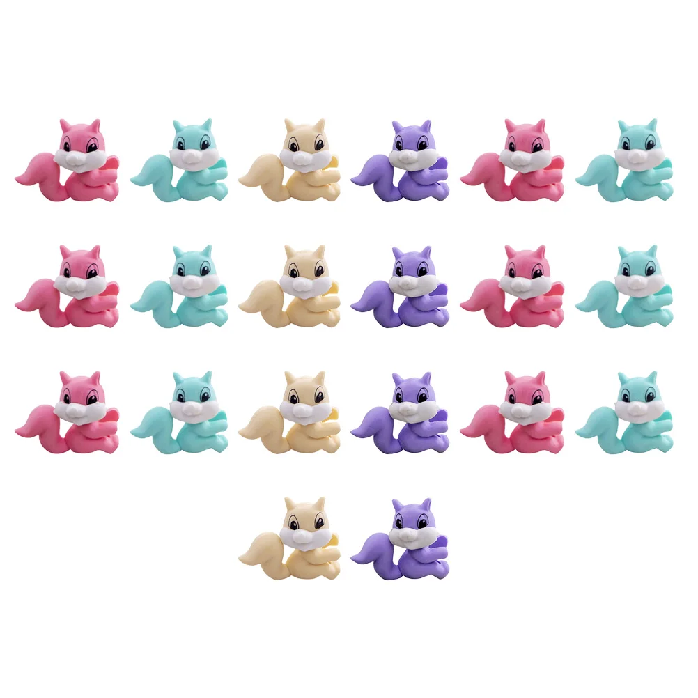

20pcs Cartoon Animal Eraser Adorable Squirrel Rubber School Supplies Vibrant Colors Kids Toys Pencil Erasers Gift