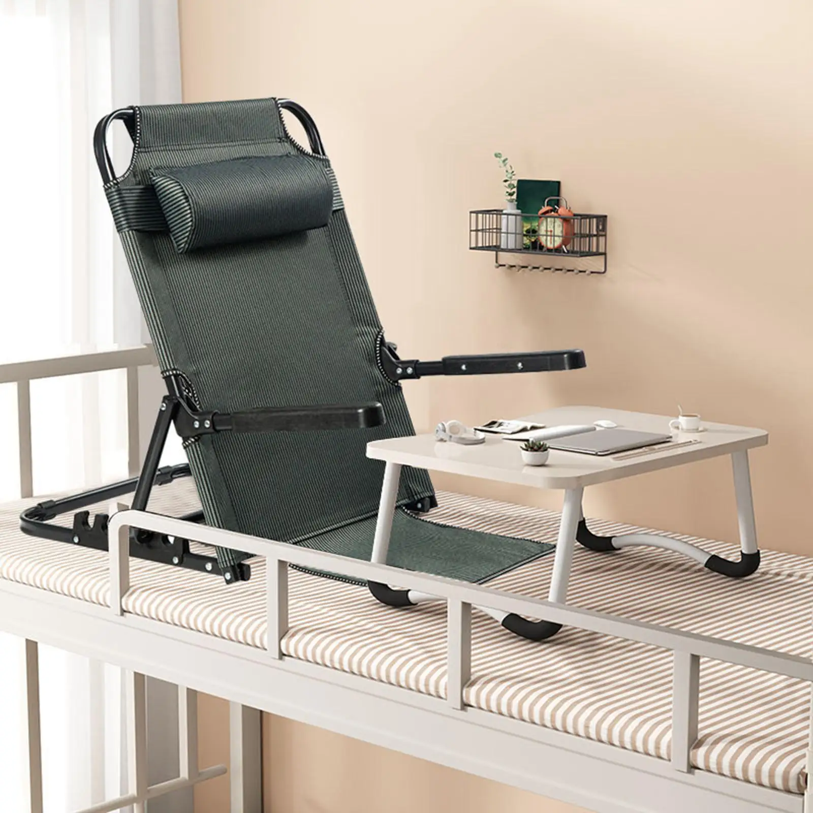 

Lifting Bed Backrest Folding Bed Chair Adjustable Angle for Adult Back Rest