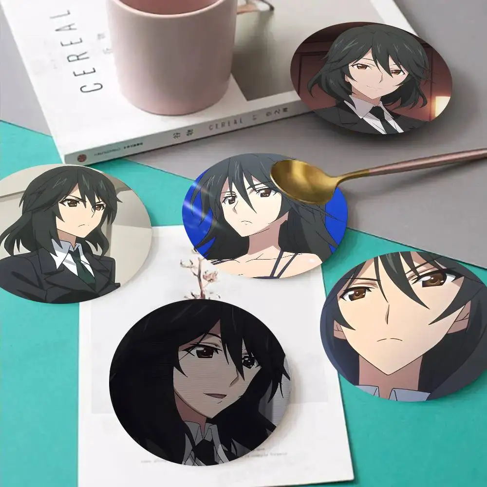 1pc Chifuyu Orimura Anime characters Wooden Coaster Colour Printing Cup Mat Home Desk Decoration Gifts