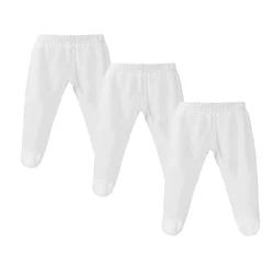 3 pezzi set pantaloni per bambini da 0 a 12 mesi ragazzi ragazze Leggings in cotone pantaloni tinta unita legare i piedi pantaloni elastici in vita abiti per bambini