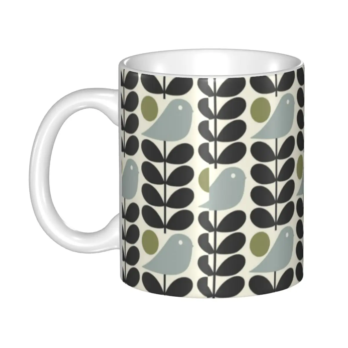 

Custom DIY Bird Orla Kiely Abstract Design Ceramic Mugs Scandinavian Coffee Cups Creative Gift
