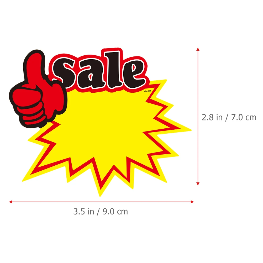

250pcs Price Tags Burst Shaped Paper Signs Sale Labels Retail Store Display Advertising Tools Fruit Promotion Stickers