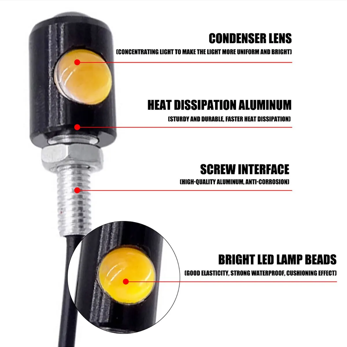2PCS Motorcycle LED Eagle Eye Light Turn Signal Indicator Super Bright Led Motorbike Auto Rear Tail Brake Lamp Fog Driving Light image 2