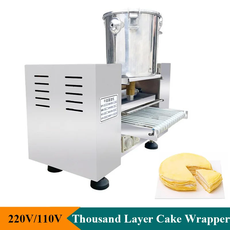 Automatic Pancake Wrapper Maker 110V 220V 2800W Thousand Layer Crepe Machine 6/8/9/10 Inches Mini Cake Skin