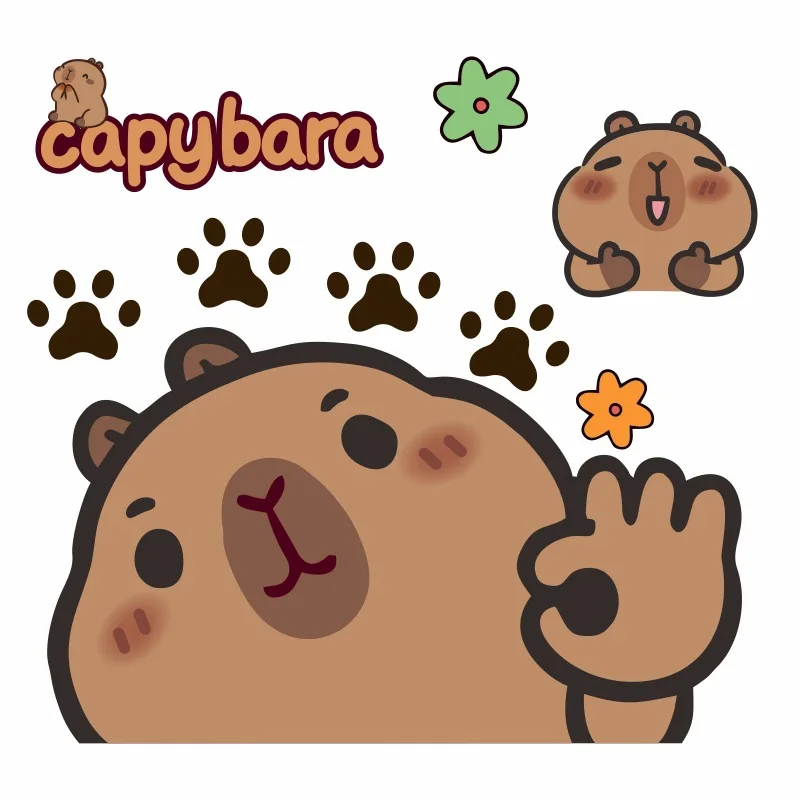 

Large Cartoon Capybara Stickers Cute Animal Waterproof Auto Truck Body Decal Reflective Electric Vehicle Decorative