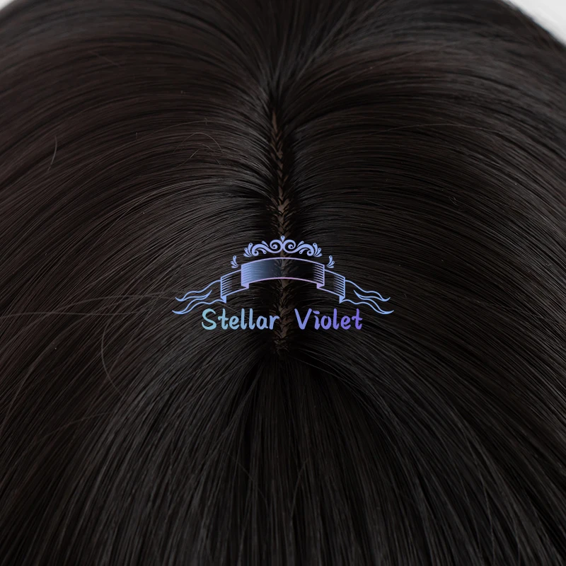 Jogo azur lane peruca chen hai perucas sintéticas cosplay trajes anime 90cm longo rabo de cavalo preto resistente ao calor chen hai cosplay perucas