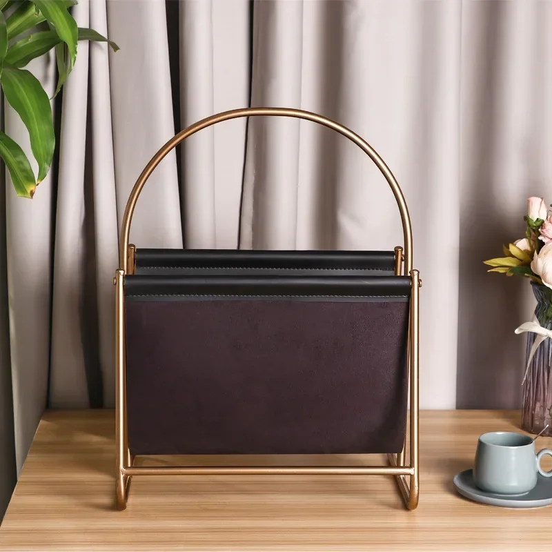 Nordic Iron Magazine Rack Desktop Organizer Artistic Bedside Metal Shelf for Books And Magazines Home