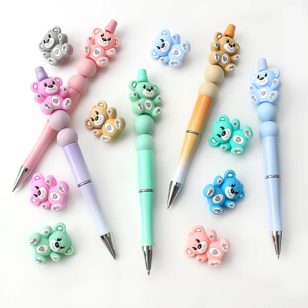 3D Bear Silicone Beads for DIY Keychains and Crafts