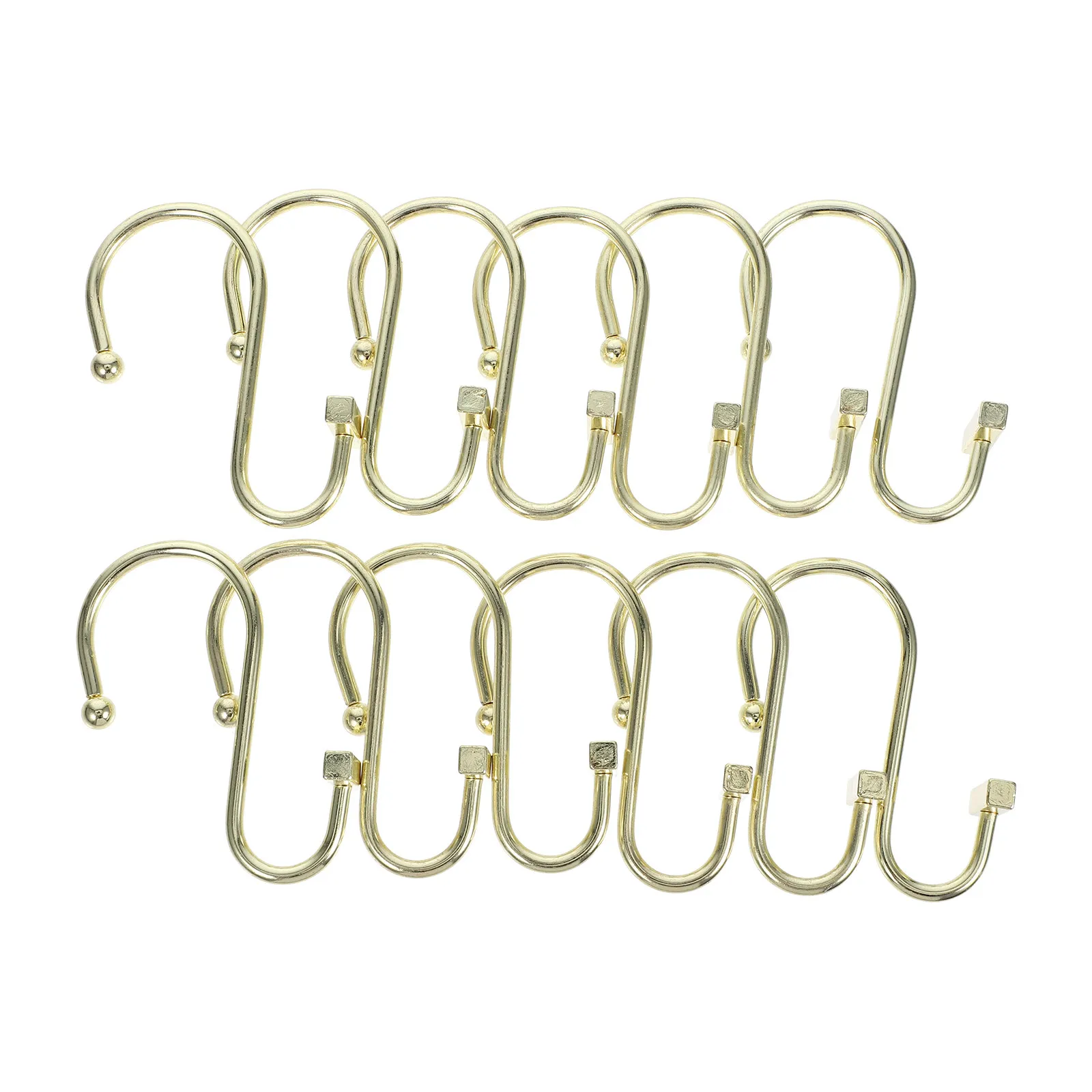 12Pcs Sturdy Iron Shower Curtain Hooks Smooth Gliding S Shape for All Rod Diameters Bathroom Shower Curtains Hooks Decorative view 2