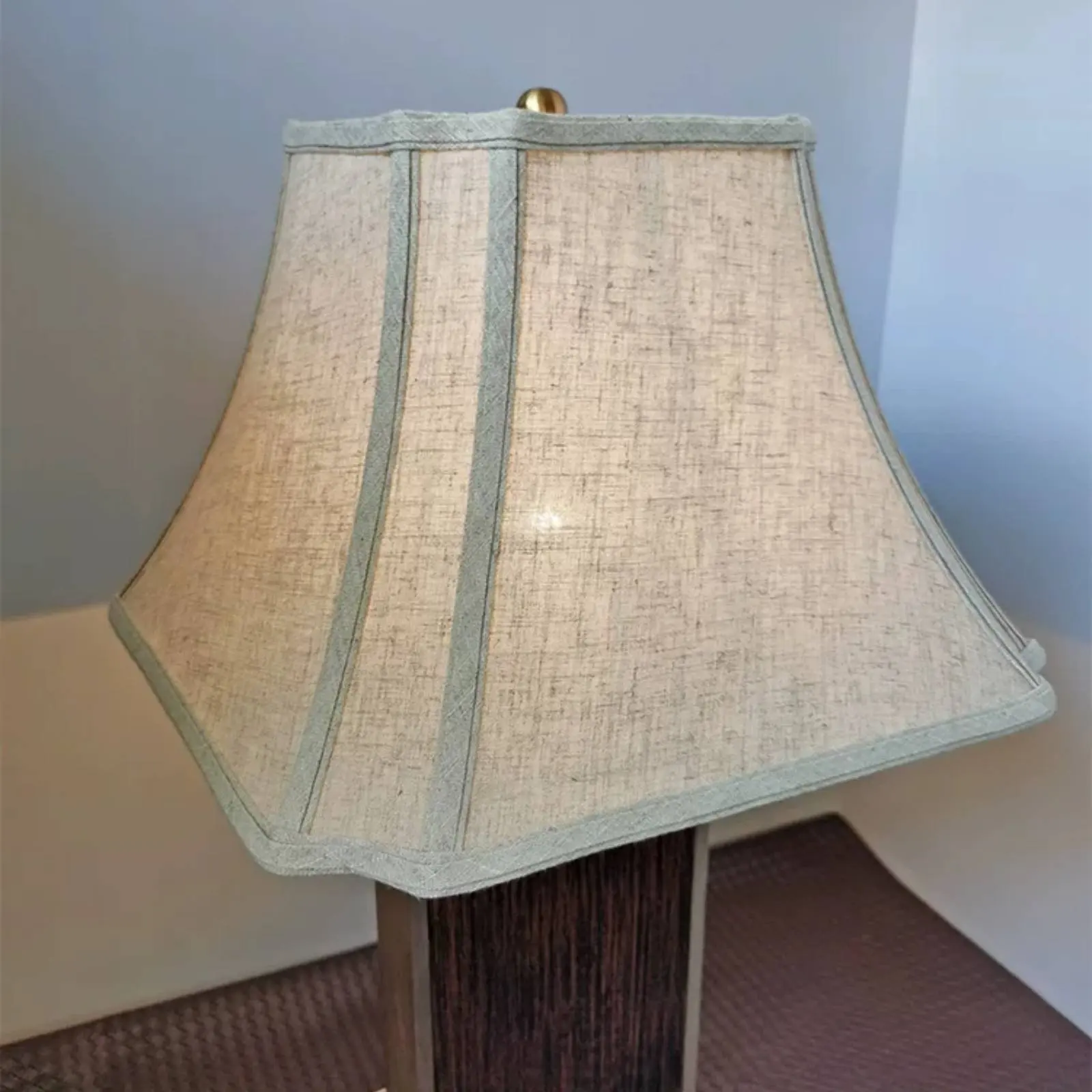 Square Lamp Shade Top Hole Opening Linen Lamp Shade Square Lampshade American Design Home Lighting Side Tie Design for Bedside