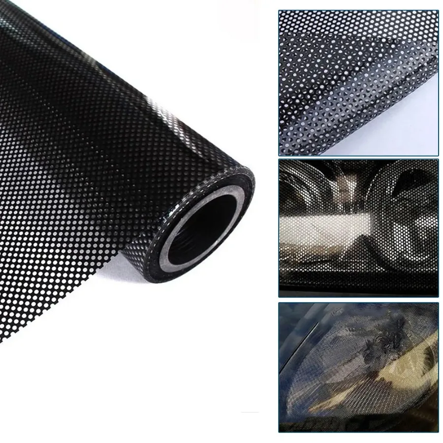 100*30cm Car Light Film Unobstructed Vision Grid Side Shield Headlamp Taillight Honeycombs Pattern Wrap Honeycomb Car Sticker