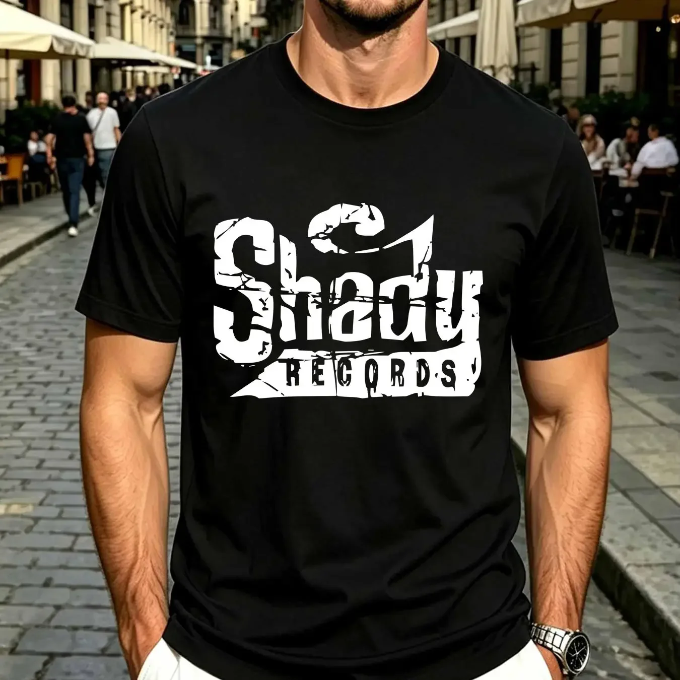washed T Shirt SHADY RECORDS Logo Slim Eminem Dr Dre D12 Hip Hop Concert Tour S 6XL vintage Washed Stylish designer clothes