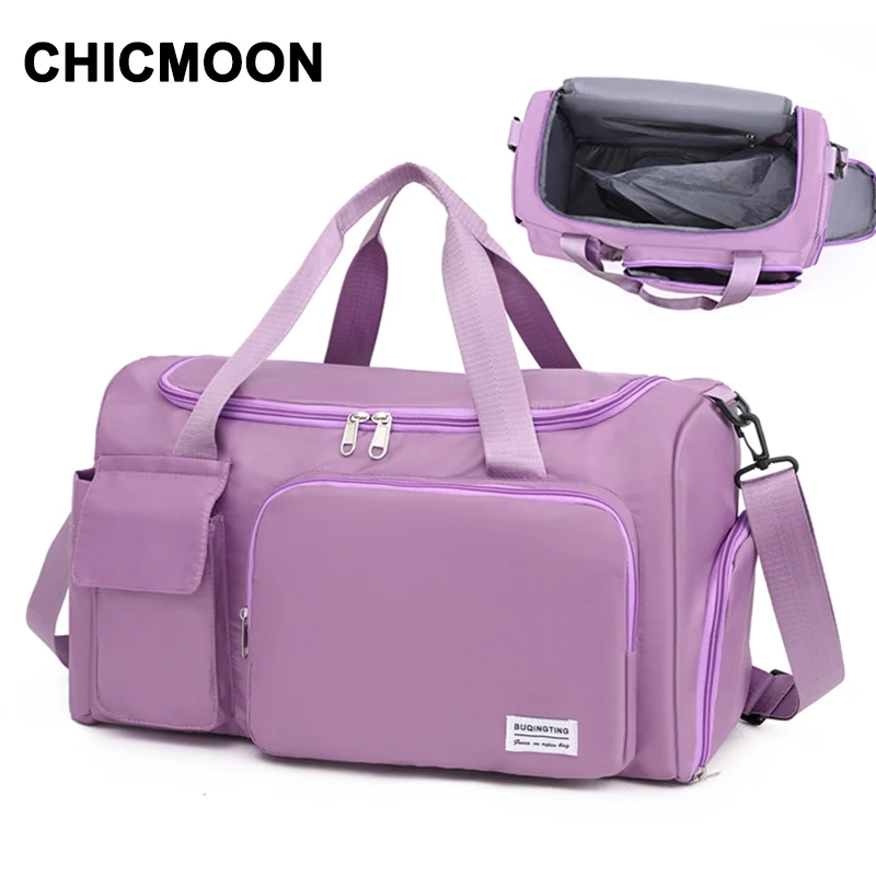 

Brand Carry On Travel Bag Large Capacity Weekender Overnight Duffle Bags with Shoe Compartment Sports Fitness Bags for Women