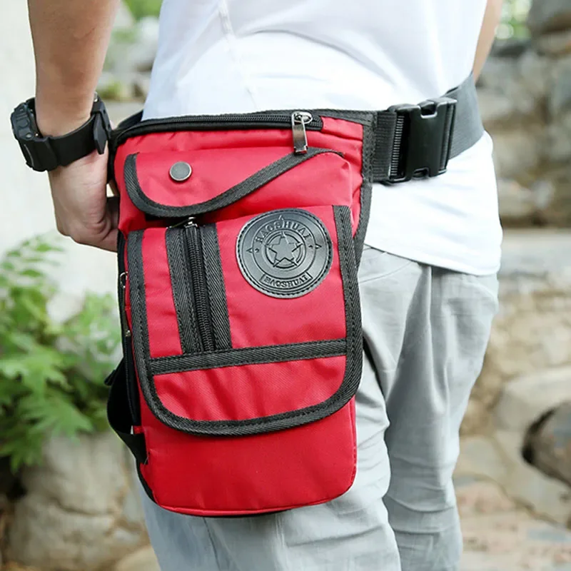 Nylon Men\'s Drop Leg Bag Motorcycle Waist Fanny Pack Multi-function Messenger Shoulder Bags Travel Hip Belt Thigh Bag