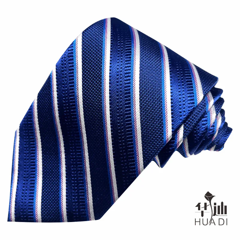 

Mulberry Silk Tie Stripe Blue Business Factory Stock Good Handmade Feel Comfortable Color Bright