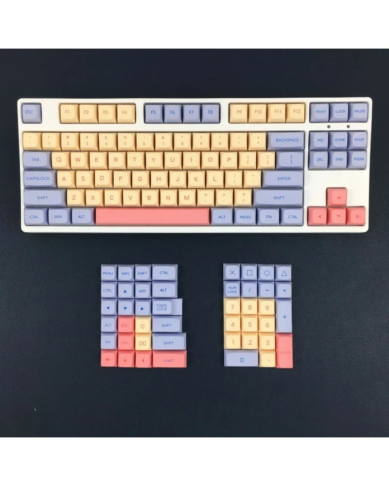 XDA Height Marshmallow Pink PBT Keycaps 132 Keys Sublimation Design For Cross Axis Mechanical Keyboard