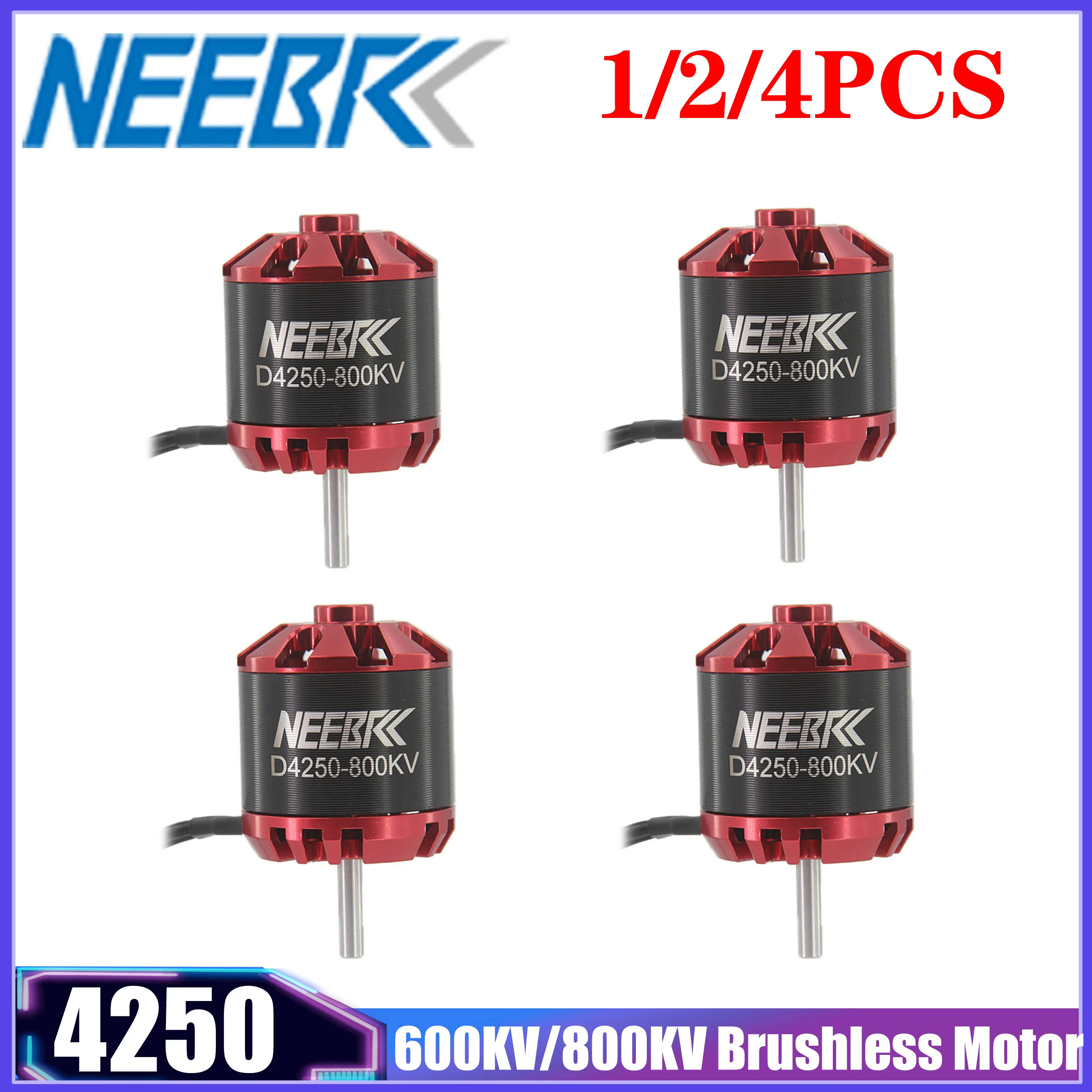 

1/2/4 шт. NEEBRC 4250 600KV 800KV 3-7S Outrunner бесщеточный двигатель для RC FPV дрона с фиксированным крылом, детали для обновления самолета, квадрокоптера
