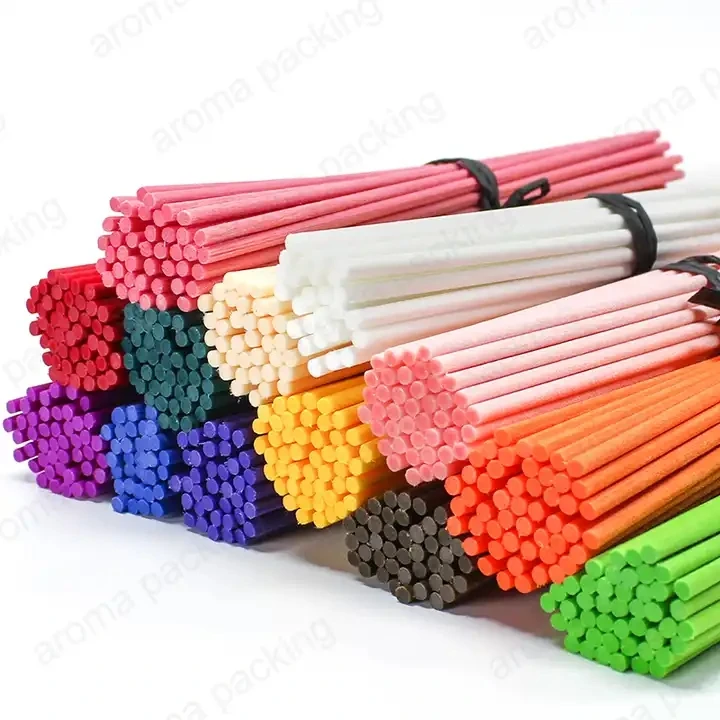 100PCS L19CM X 3MM Colourful Essential Oil Diffuser Fiber Sticks For Aroma Decor Reed Diffuser Rattan Sticks For Home Fragrance