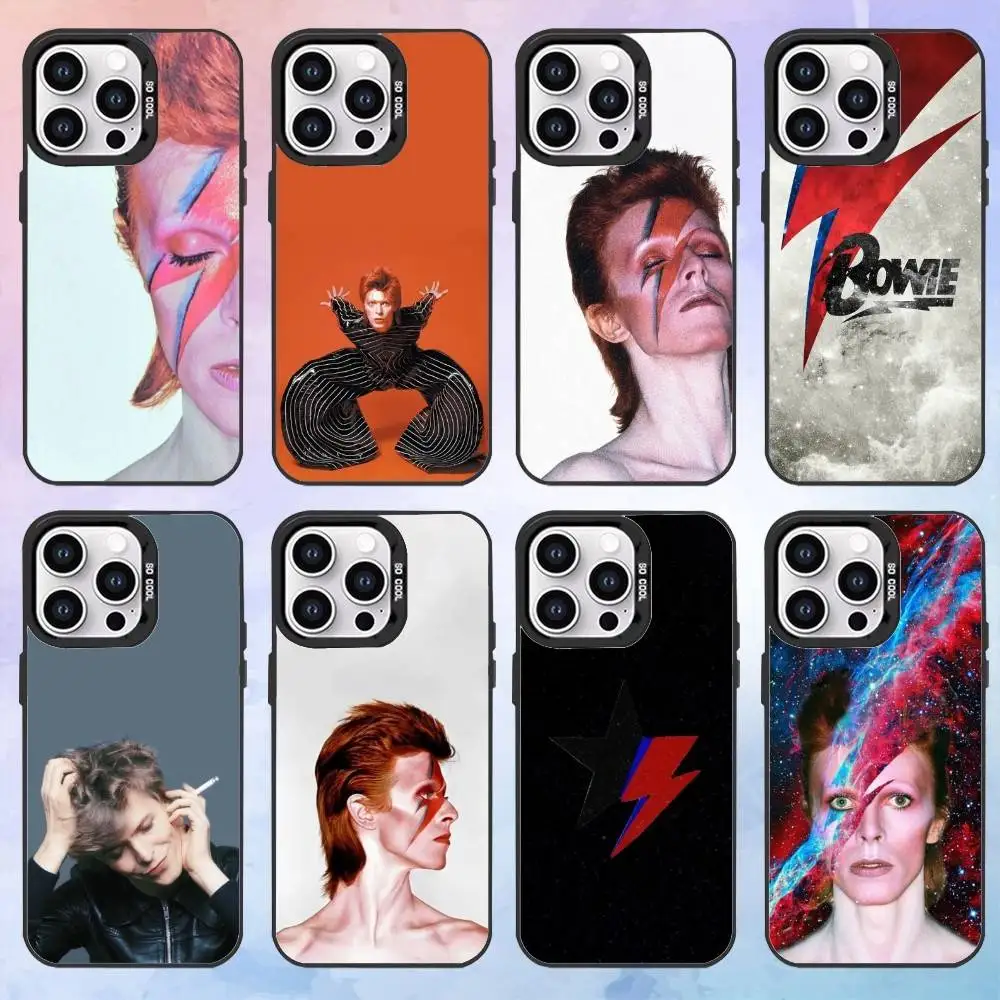 

D-David B-Bowie Singer Phone Case For iPhone17,16,15,14,13,12,11 Plus,Pro Max Black Candy Matte Shockproof Cover