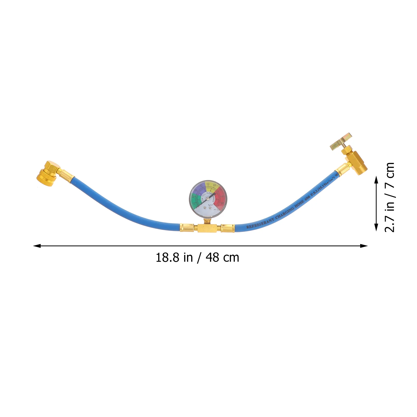 Air Conditioning Refrigerant Charging Hose with Gauge for Car (1/2 Thread for American and Europe) Automotive refill Tools