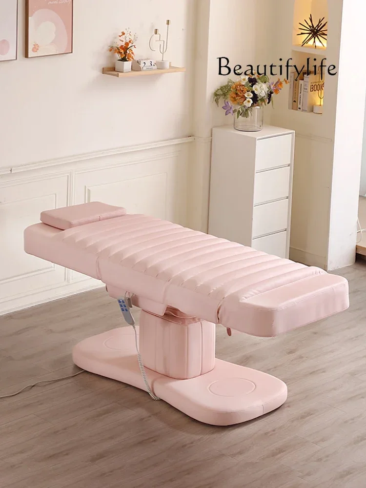 Beauty salon special beauty bed electric lifting massage bed ear picking multi-functional folding embroidery bed