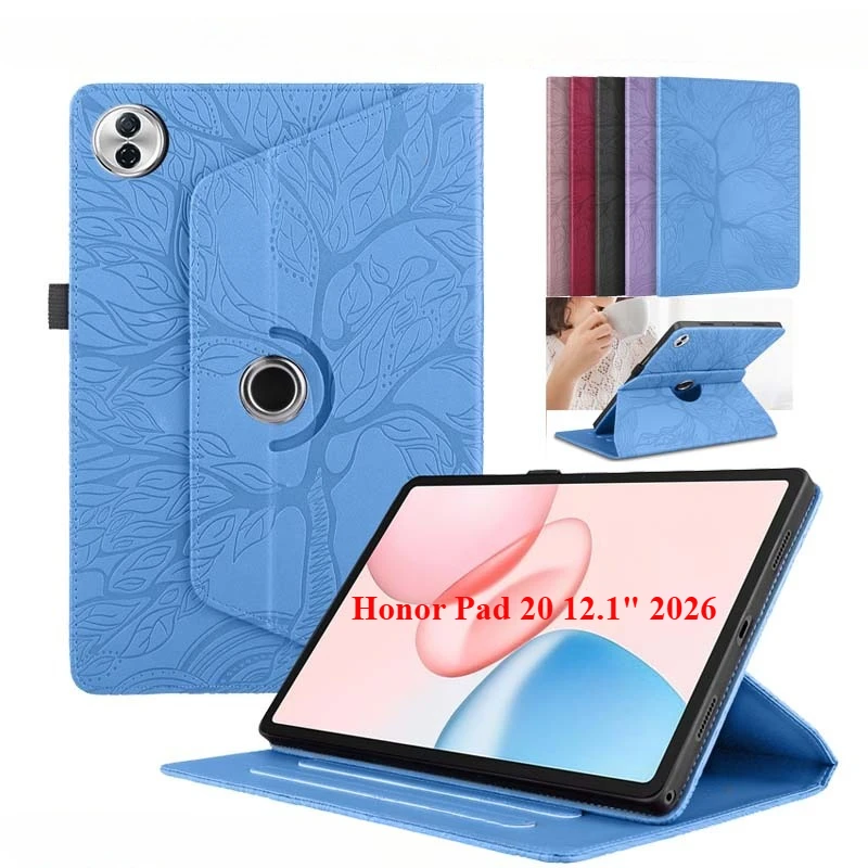 

360 Rotating Shockproof PU Leather Tablet Case for Honor Pad 20 12.1 2026 HEY4-W09 HEY4-W19 12.1 inch Stand Casing