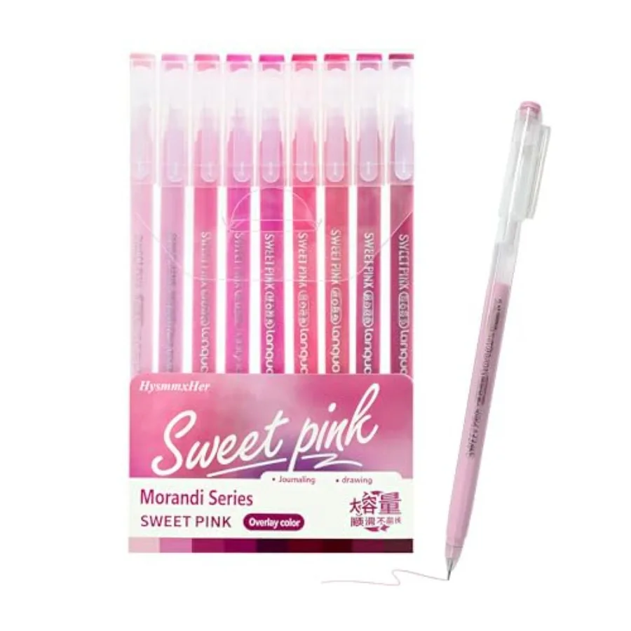

9 Colored Gel Pens Set, 0.6mm Fine Point for Black Paper and White Paper, Pens for Journaling, Adult Coloring Books, Bible, Dra