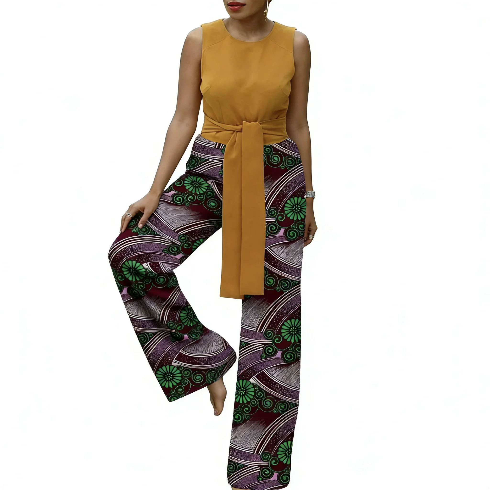 

Женские широкие брюки с принтом кутюр в африканском стиле, женские свободные брюки, женская одежда Анкара на заказ