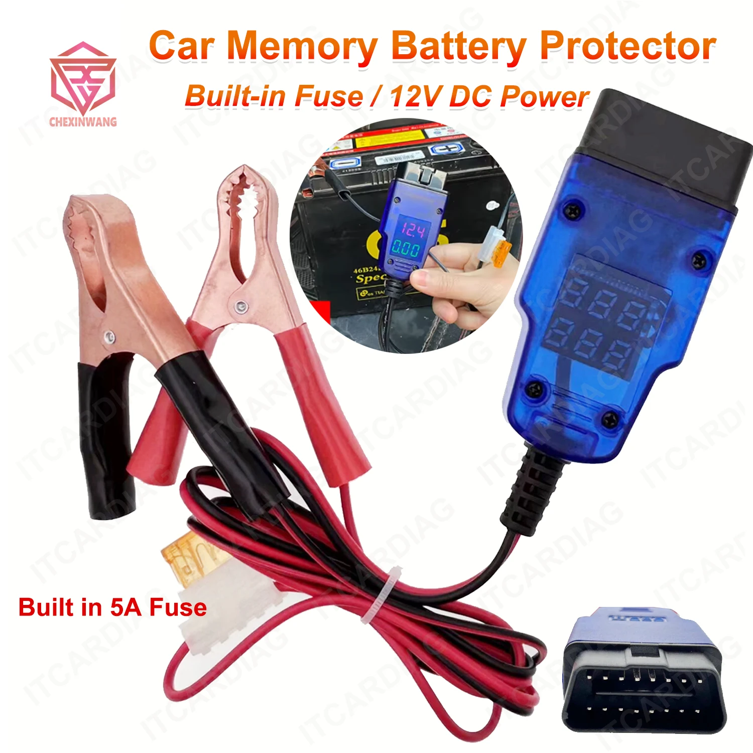 

Новая версия автомобильного аккумулятора, защита от памяти, разъем OBD2, 12 В, адаптер спуска, замена аккумулятора, память